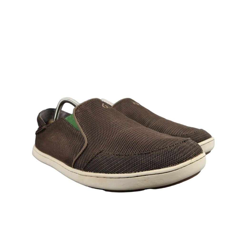 OluKai Shoes Mens 9 Casual Slip On Mesh Nohea Loafer Brown Slide Comfort Active